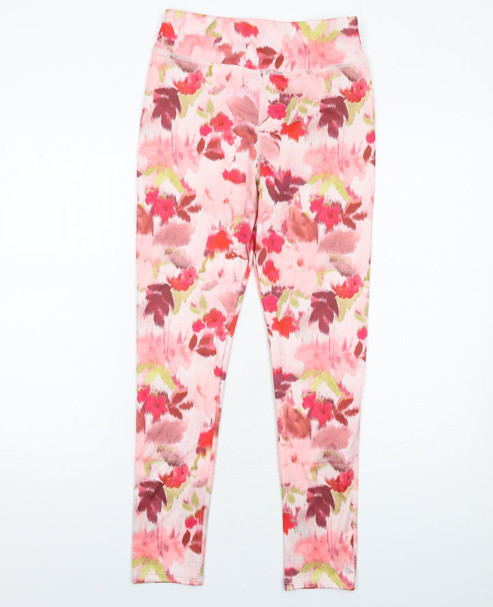 NEXT Girls Multicoloured Floral Polyester Pedal Pusher Trousers Size 13 Years L28 in Regular Pullover