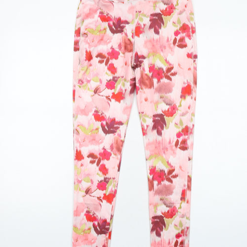 NEXT Girls Multicoloured Floral Polyester Pedal Pusher Trousers Size 13 Years L28 in Regular Pullover