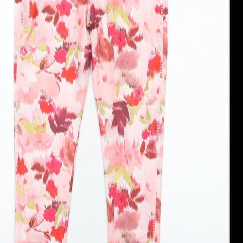 NEXT Girls Multicoloured Floral Polyester Pedal Pusher Trousers Size 13 Years L28 in Regular Pullover