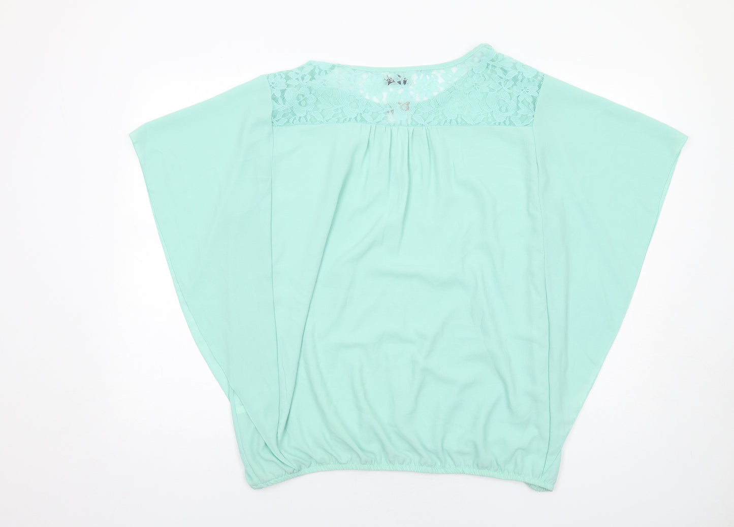 Afibel Womens Green Polyester Basic Blouse Size 18 Round Neck