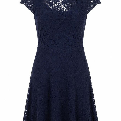 Dorothy Perkins Womens Blue Floral Viscose Shift Size 6 Round Neck Zip