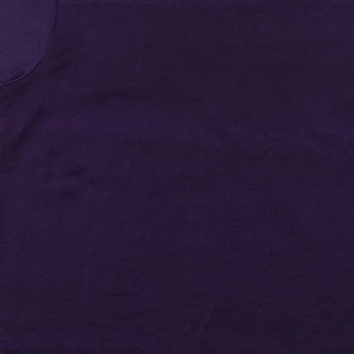 NEXT Womens Purple Polyester Basic T-Shirt Size 16 Round Neck