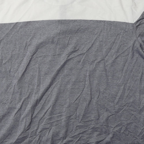 NEXT Mens Blue Colourblock 100% Cotton Polo Size 2XL Collared Button