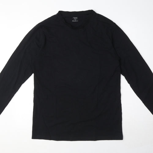 NEXT Mens Black Cotton T-Shirt Size M Round Neck