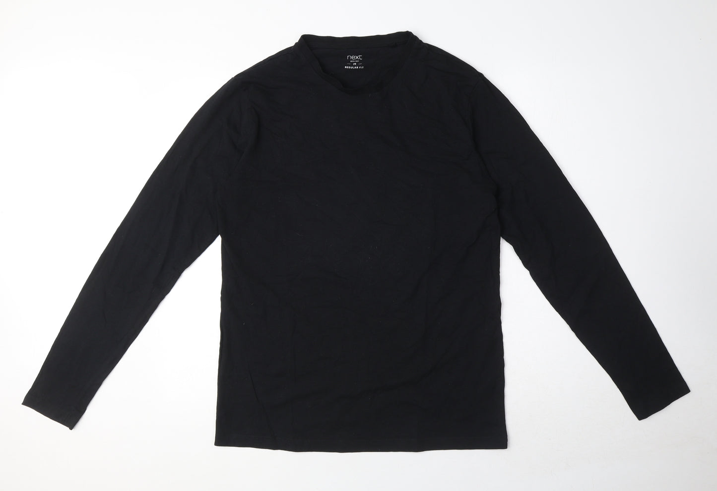 NEXT Mens Black Cotton T-Shirt Size M Round Neck