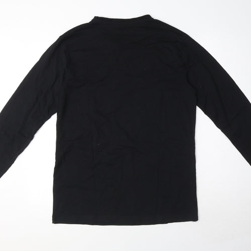 NEXT Mens Black Cotton T-Shirt Size M Round Neck