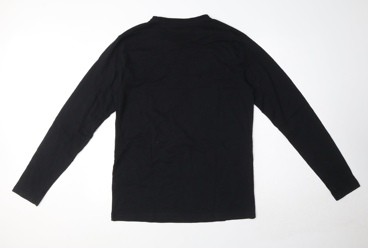NEXT Mens Black Cotton T-Shirt Size M Round Neck