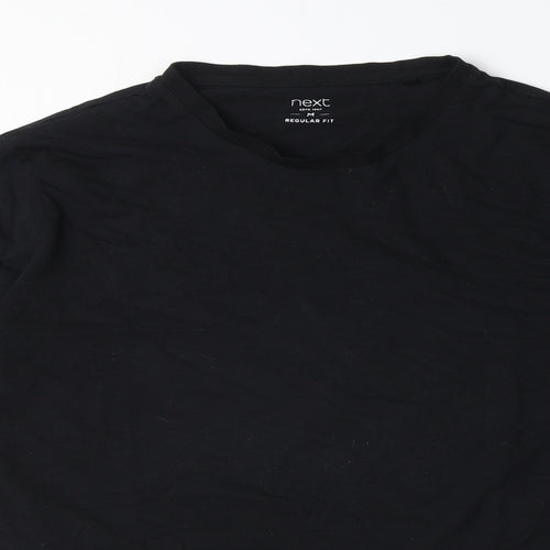 NEXT Mens Black Cotton T-Shirt Size M Round Neck