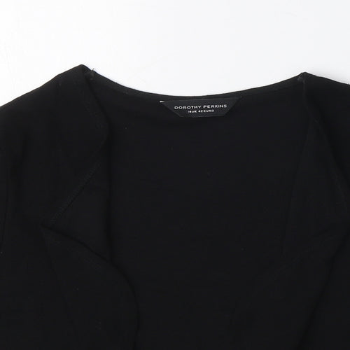 Dorothy Perkins Womens Black V-Neck Viscose Cardigan Jumper Size 14