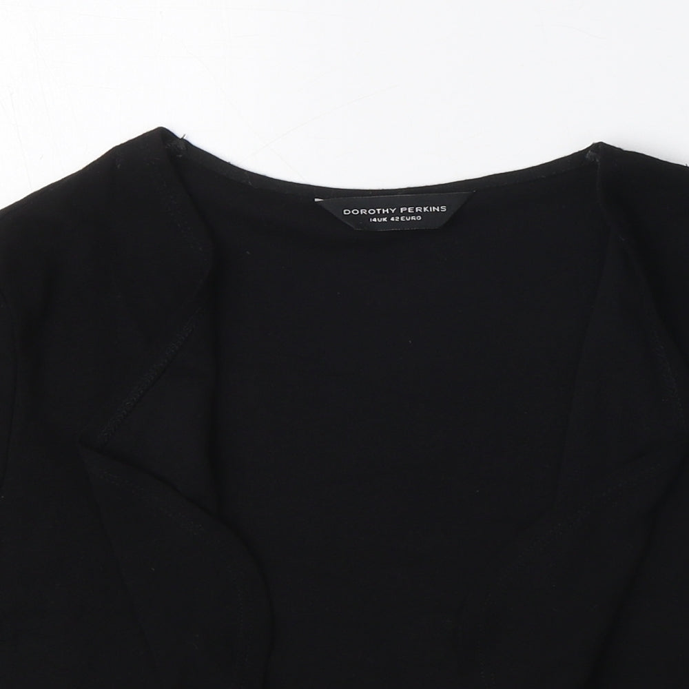 Dorothy Perkins Womens Black V-Neck Viscose Cardigan Jumper Size 14