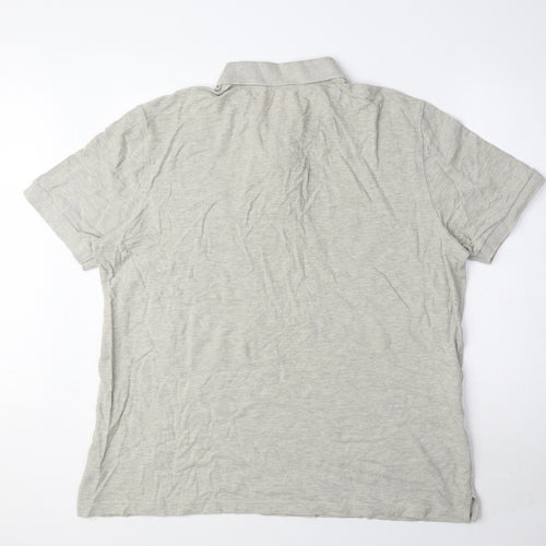 Marks and Spencer Mens Grey 100% Cotton Polo Size 2XL Collared Button