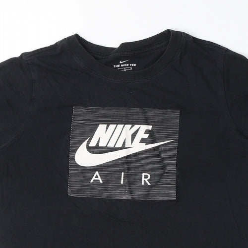 Nike Boys Black 100% Cotton Basic T-Shirt Size L Round Neck Pullover - Nike Air