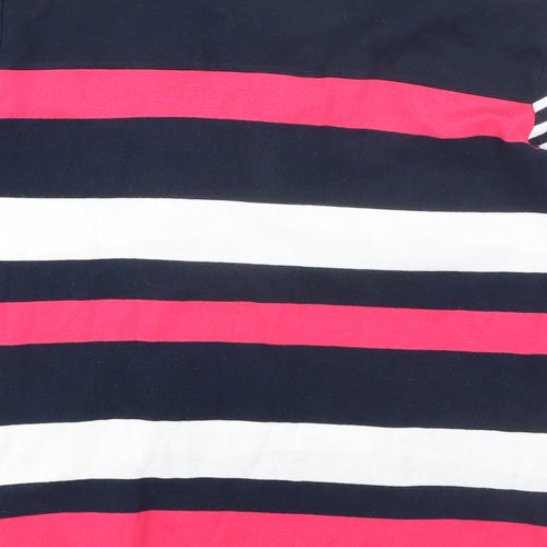 Maine Womens Multicoloured Striped 100% Cotton Basic Polo Size 14 Collared