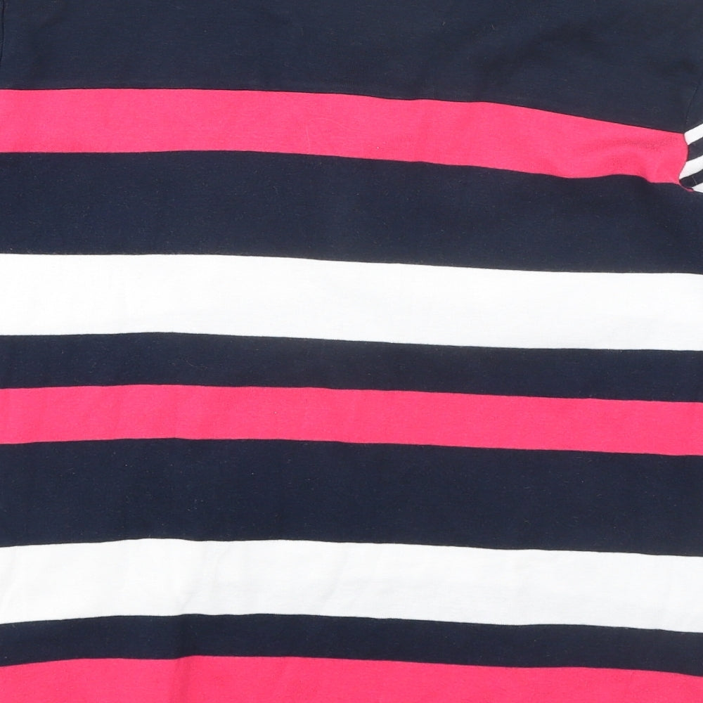 Maine Womens Multicoloured Striped 100% Cotton Basic Polo Size 14 Collared