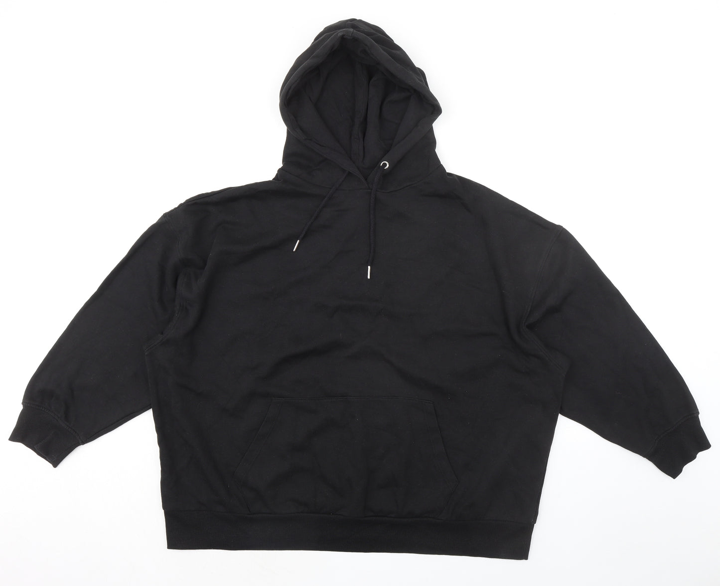 ASOS Curve Womens Black Cotton Pullover Hoodie Size 20