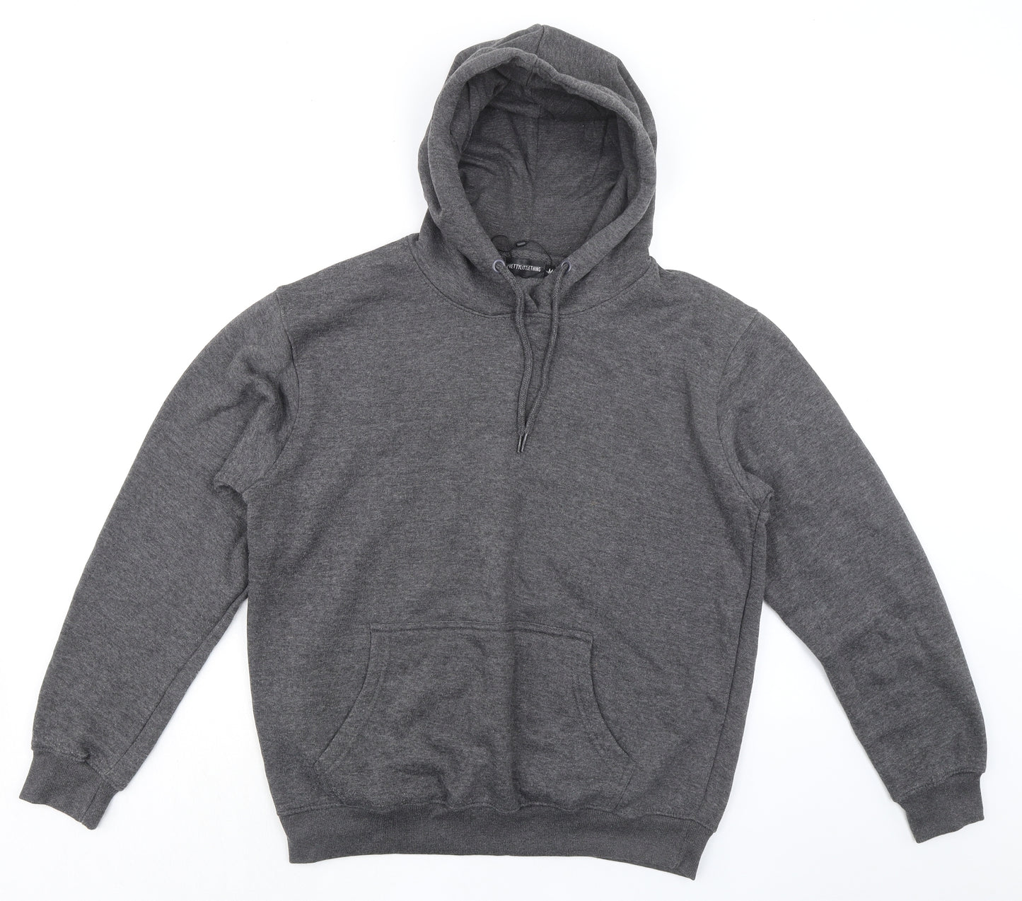 PRETTYLITTLETHING Womens Grey Cotton Pullover Hoodie Size M Pullover