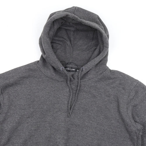 PRETTYLITTLETHING Womens Grey Cotton Pullover Hoodie Size M Pullover