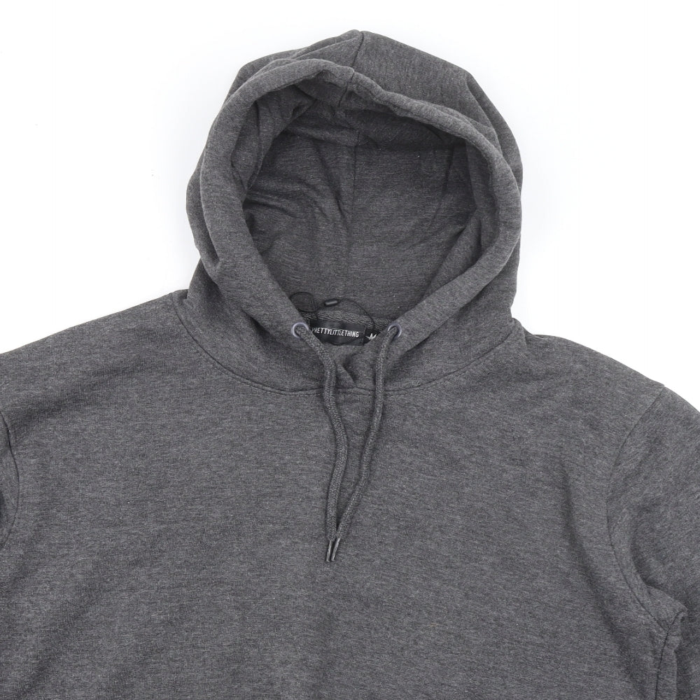 PRETTYLITTLETHING Womens Grey Cotton Pullover Hoodie Size M Pullover