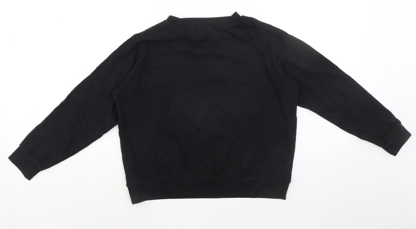 ASOS Womens Black 100% Cotton Pullover Sweatshirt Size 8