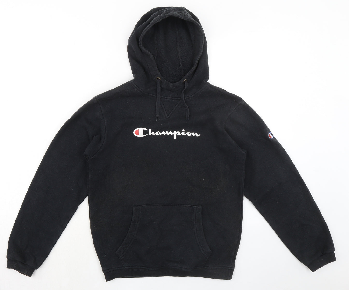 Champion Girls Black Cotton Pullover Hoodie Size 11-12 Years Pullover