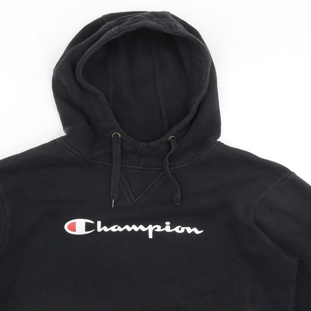 Champion Girls Black Cotton Pullover Hoodie Size 11-12 Years Pullover