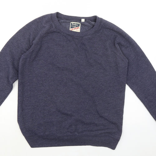 Triblend Sweats Mens Blue Cotton Pullover Sweatshirt Size M