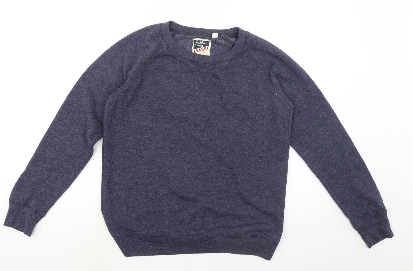 Triblend Sweats Mens Blue Cotton Pullover Sweatshirt Size M