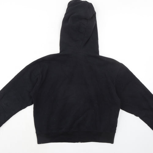 French Connection Womens Black Cotton Full Zip Hoodie Size S Zip - fcuk