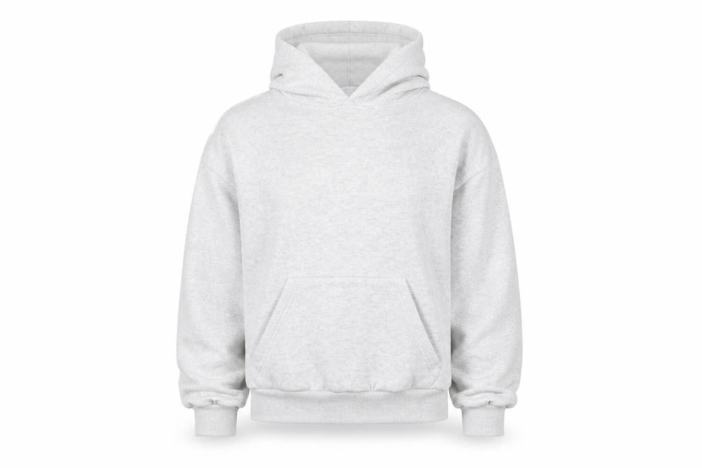 Front view of H&M girls’ grey cotton pullover hoodie, size 10, years pullover - age 10-12