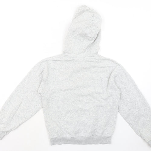 H&M Girls Grey Cotton Pullover Hoodie Size 10 Years Pullover - Age 10-12