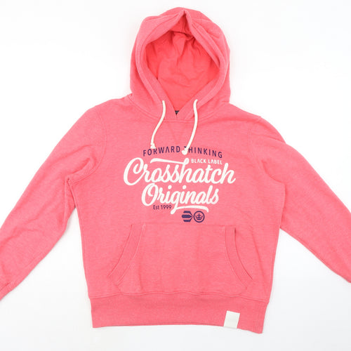 Crosshatch Womens Pink Cotton Pullover Hoodie Size XL