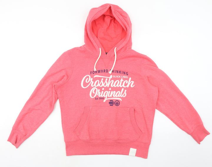 Crosshatch Womens Pink Cotton Pullover Hoodie Size XL