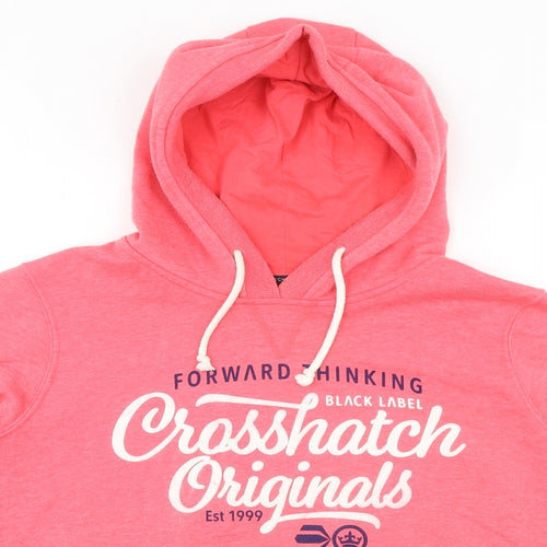 Crosshatch Womens Pink Cotton Pullover Hoodie Size XL