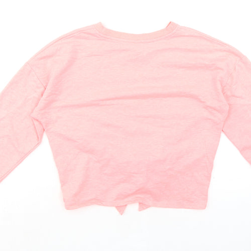 H&M Girls Pink Cotton Pullover Sweatshirt Size 12-13 Years Pullover - Knot Front