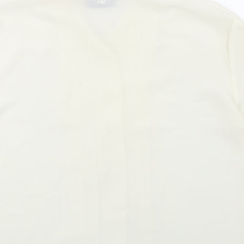 Perceptions Womens Ivory Polyester Basic Button-Up Size 14 Collared