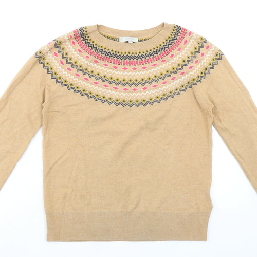Hobbs Womens Beige Round Neck Wool Pullover Jumper Size M