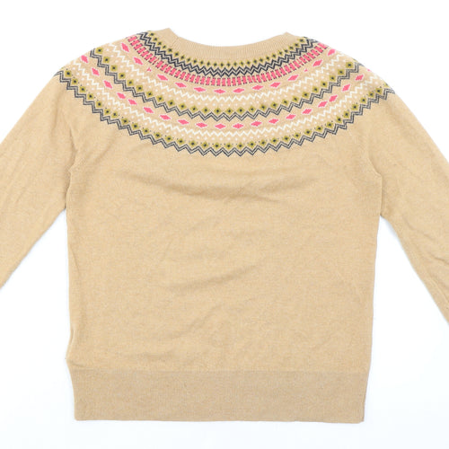 Hobbs Womens Beige Round Neck Wool Pullover Jumper Size M
