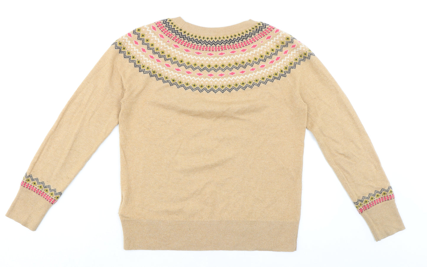 Hobbs Womens Beige Round Neck Wool Pullover Jumper Size M