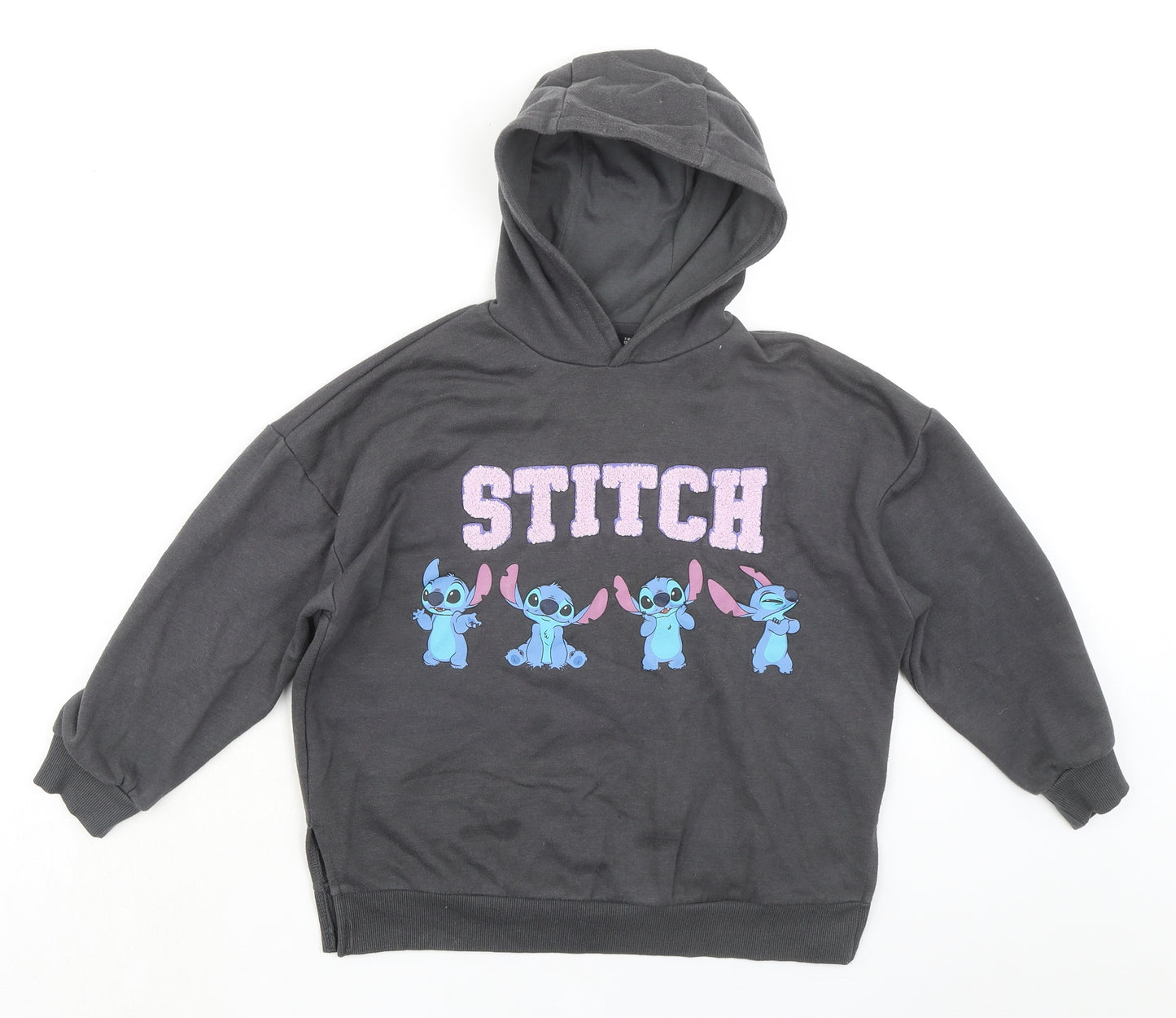Primark Girls Grey Cotton Pullover Hoodie Size 7-8 Years Pullover - Stitch