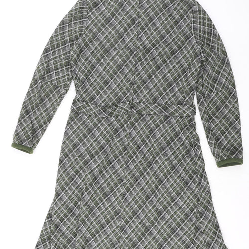 Montigo Bay Womens Multicoloured Plaid Polyester A-Line Size 16 Round Neck Zip