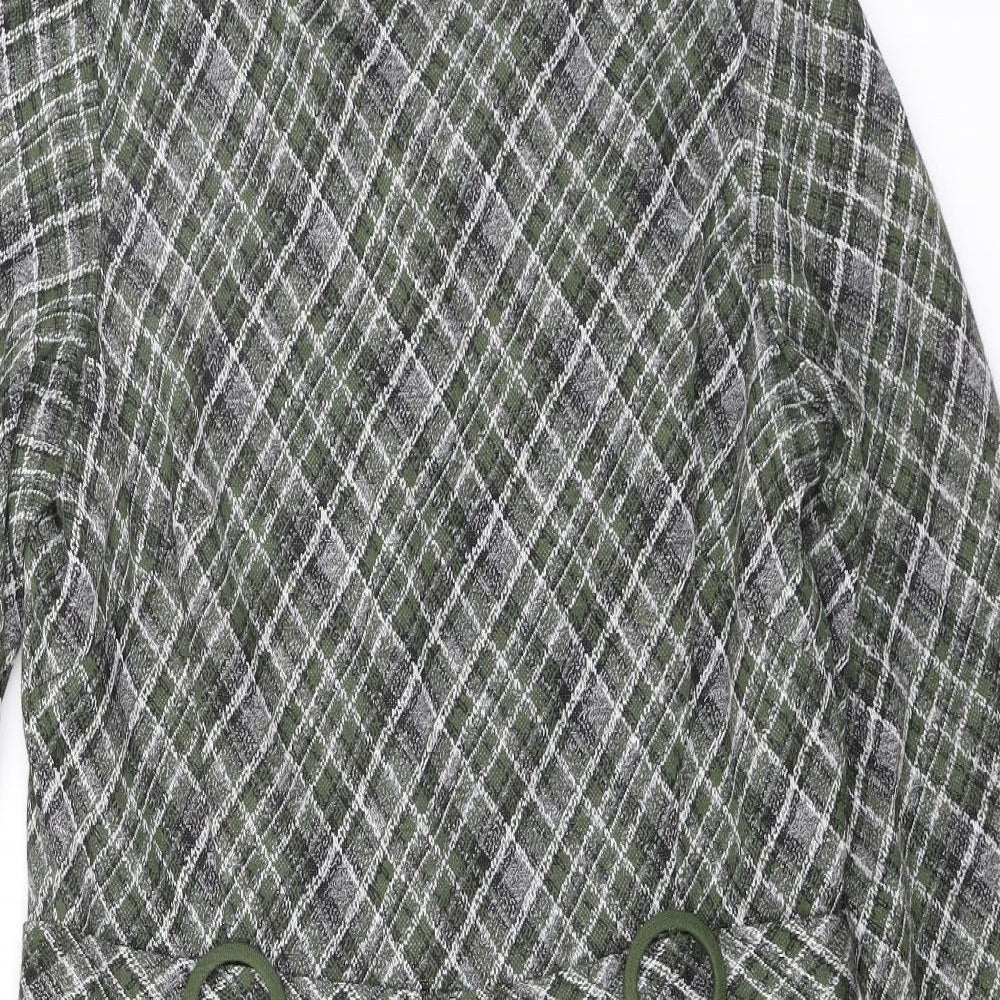 Montigo Bay Womens Multicoloured Plaid Polyester A-Line Size 16 Round Neck Zip