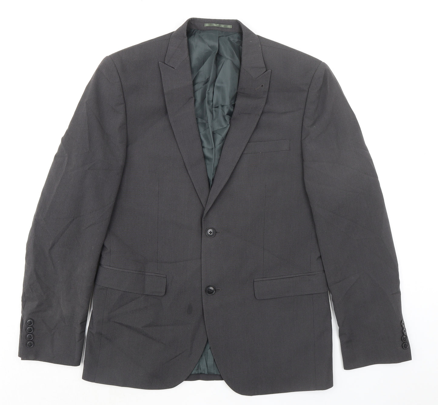 NEXT Mens Grey Polyester Jacket Suit Jacket Size 40 Regular