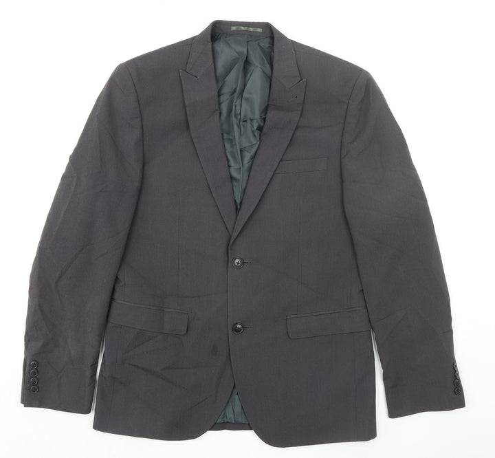 NEXT Mens Grey Polyester Jacket Suit Jacket Size 40 Regular