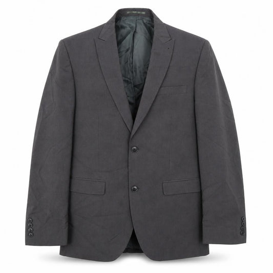 Front view of Next men’s grey polyester jacket suit jacket, size 40, regular