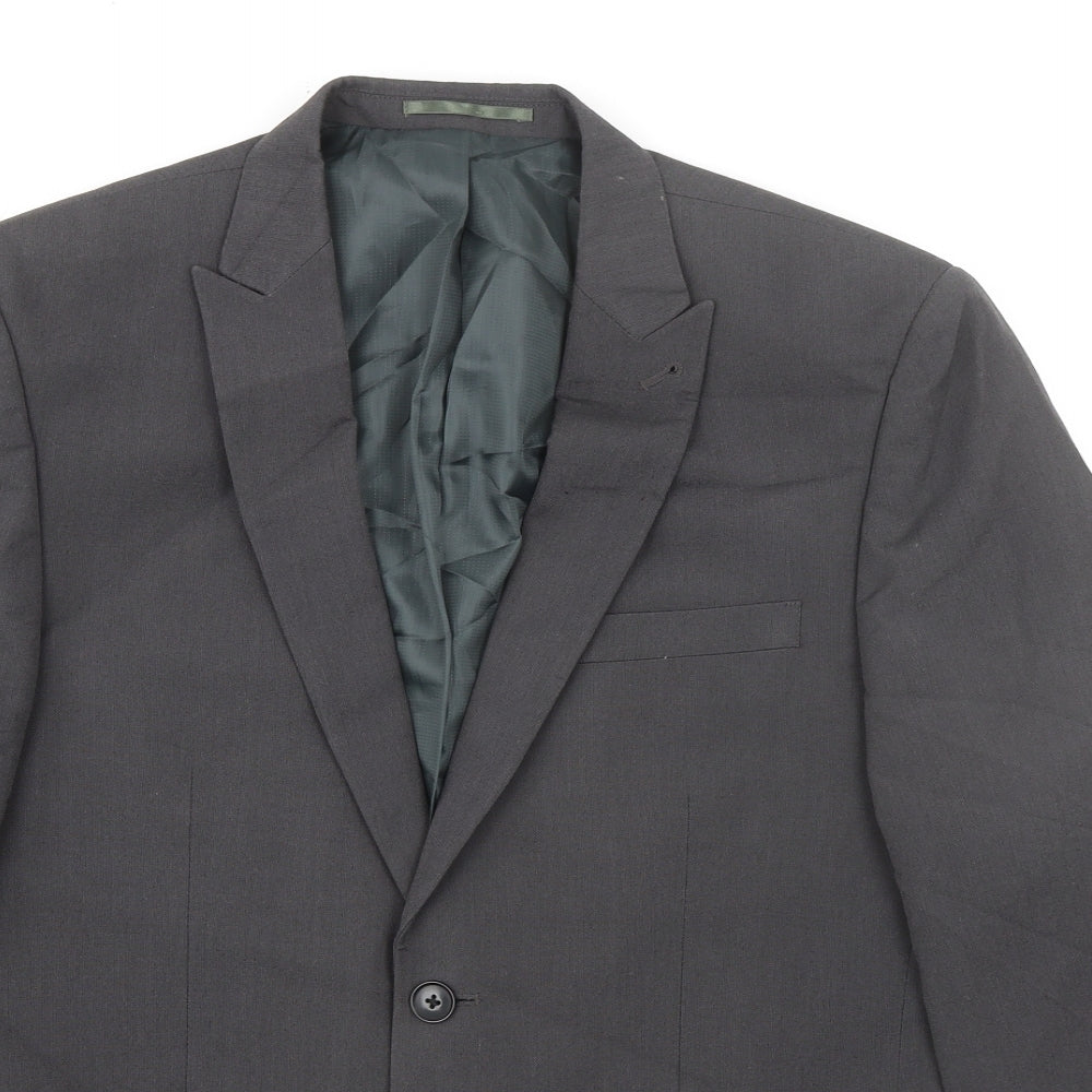 NEXT Mens Grey Polyester Jacket Suit Jacket Size 40 Regular