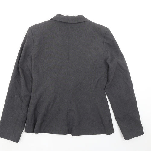 New Look Womens Grey Jacket Blazer Size 12 Button
