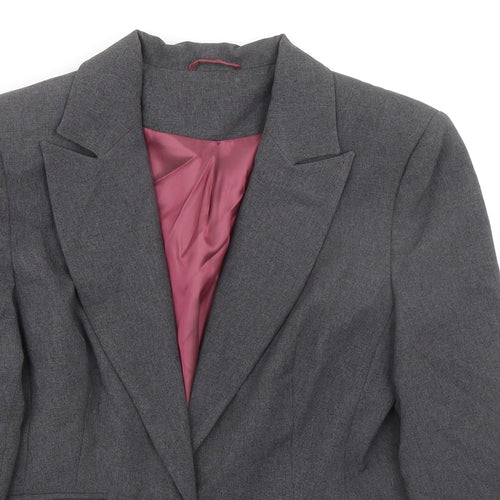 New Look Womens Grey Jacket Blazer Size 12 Button