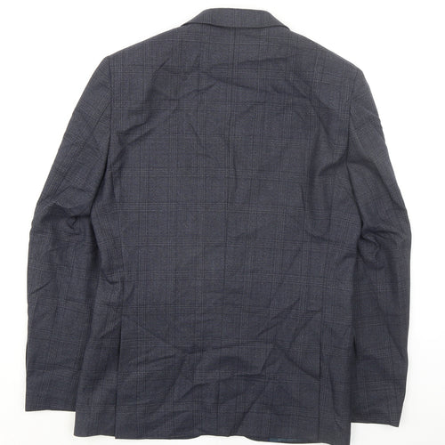 Onesixfive Mens Grey Plaid Wool Jacket Suit Jacket Size 38 Regular