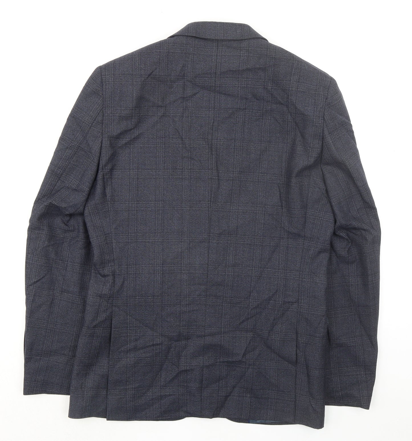 Onesixfive Mens Grey Plaid Wool Jacket Suit Jacket Size 38 Regular