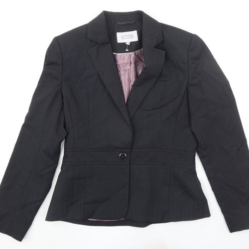 NEXT Womens Blue Striped Jacket Blazer Size 10 Button